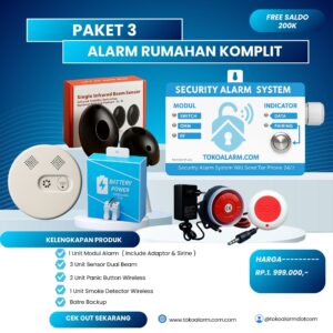 PAKET KOMPLIT 3 ( ALARM RUMAHAN KOMPLIT )