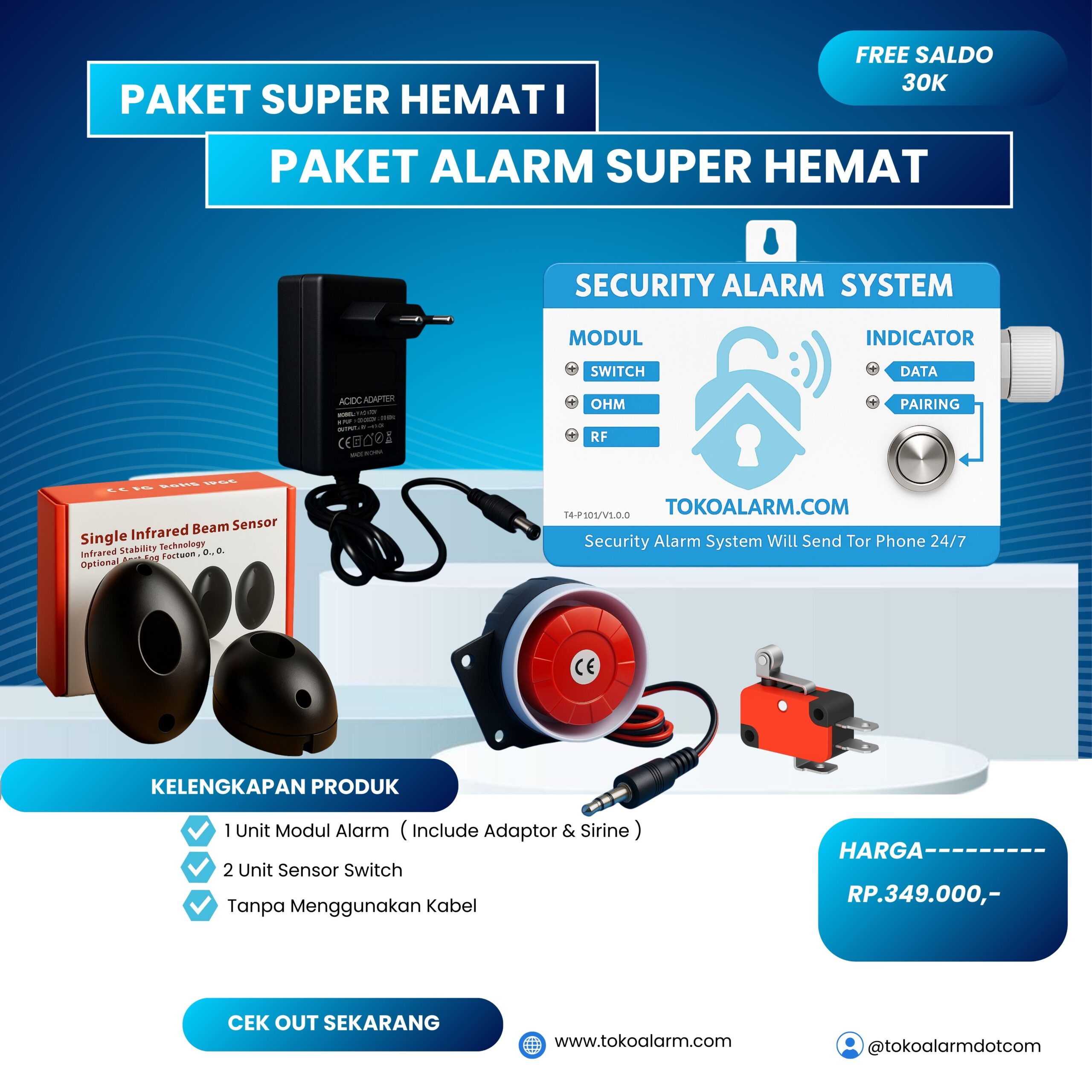 PAKET 9 ALARAM PENGAMAN KHUSUS SENSOR SWITCH